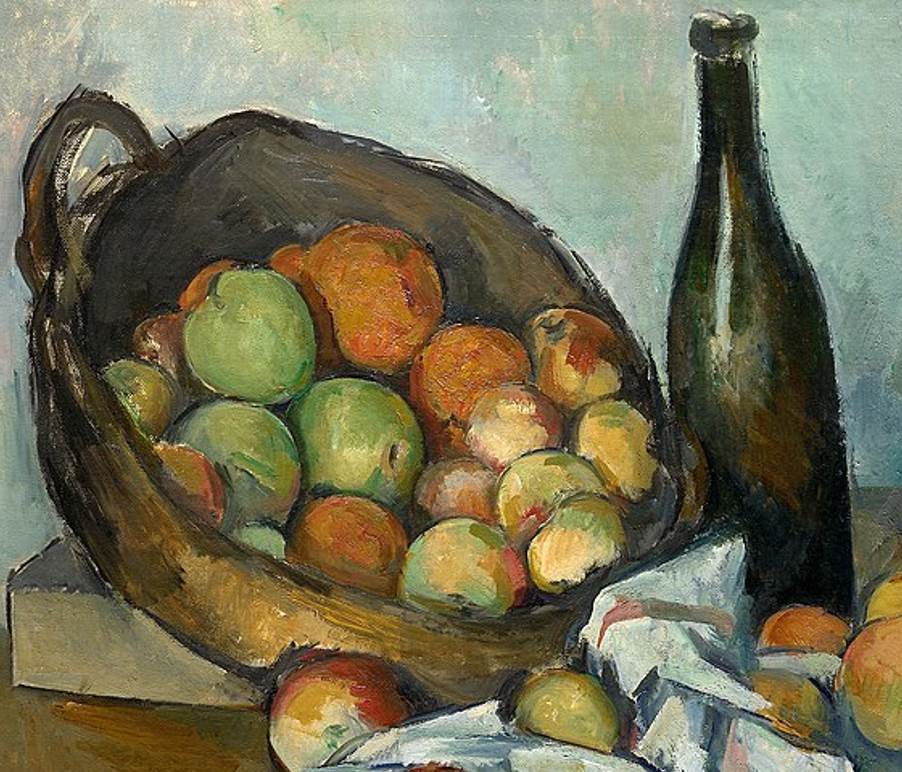 The Basket of Fruit Paul Cezanne brushstrokes