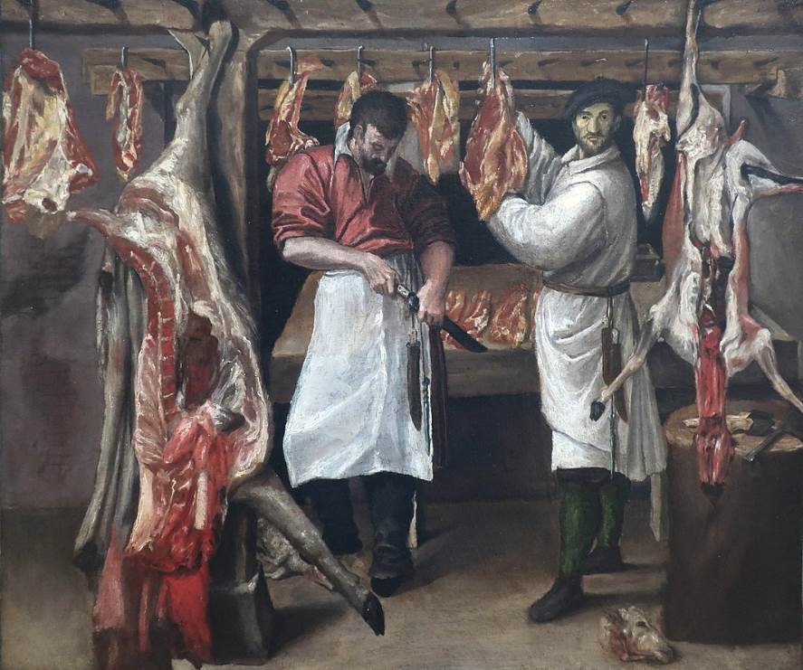 The Butcher's Shop Carracci Kimbell Art Museum paintings