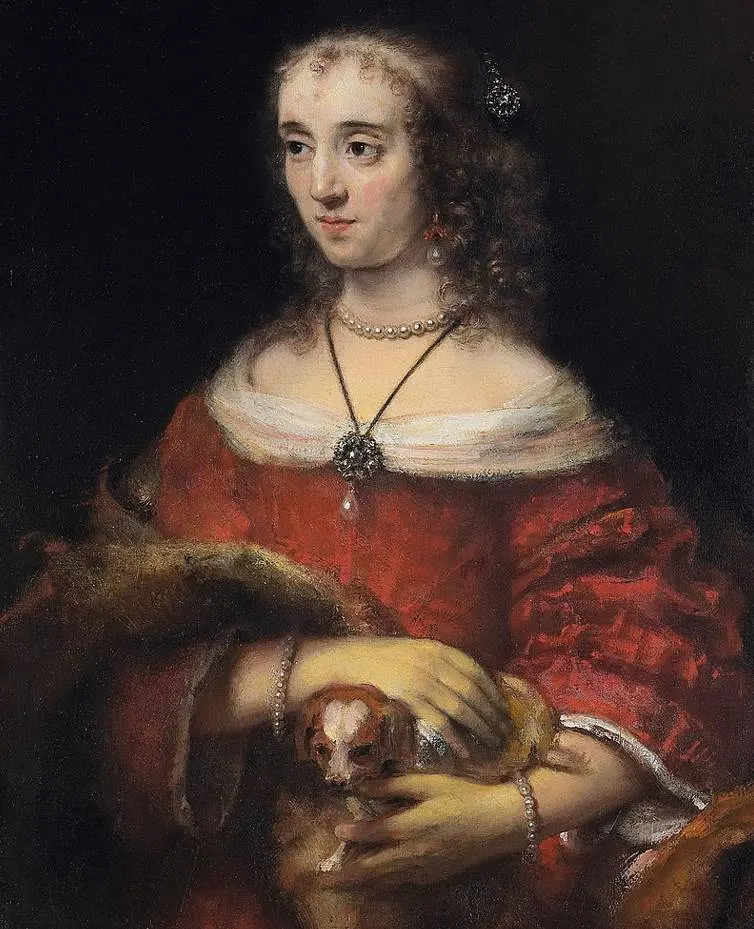 Young Woman with a Lapdog by Rembrandt van Rijn