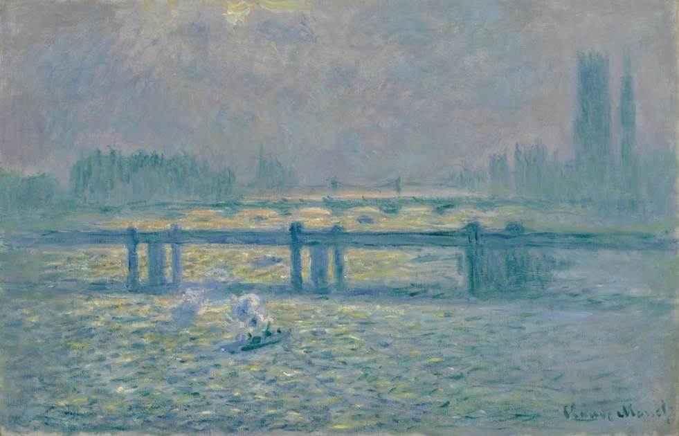Charing Cross Bridge, Reflections on the Thames by Claude Monet