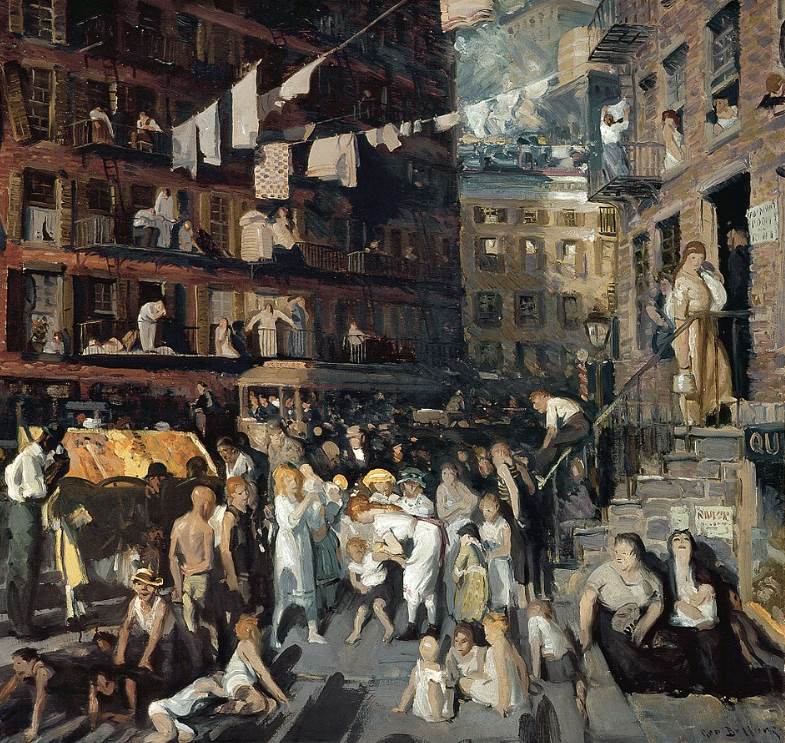 Famous American Realism Paintings Cliff Dwellers by George Bellows