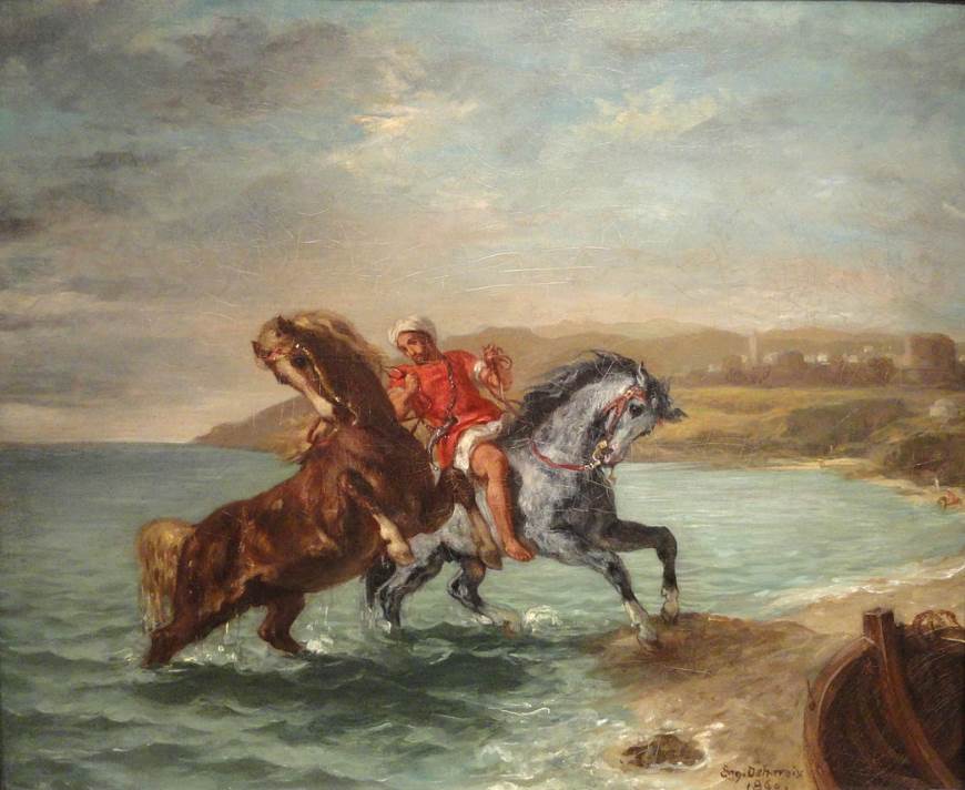 Horses Leaving the Sea by Eugène Delacroix