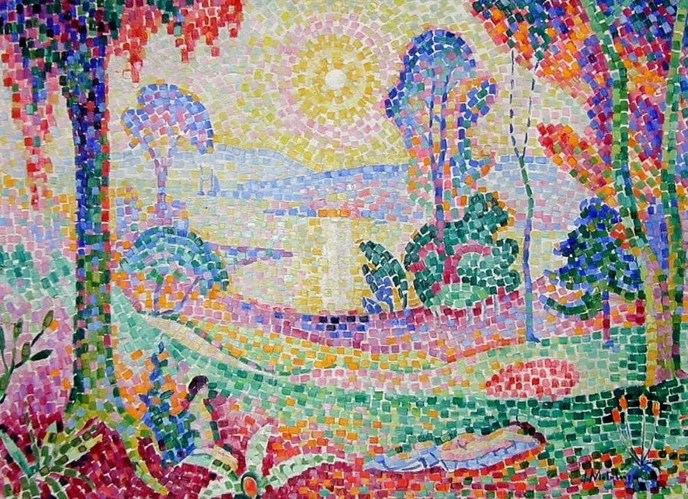 Kröller-Müller Museum paintings Coucher de soleil no. 1 by Jean Metzinger