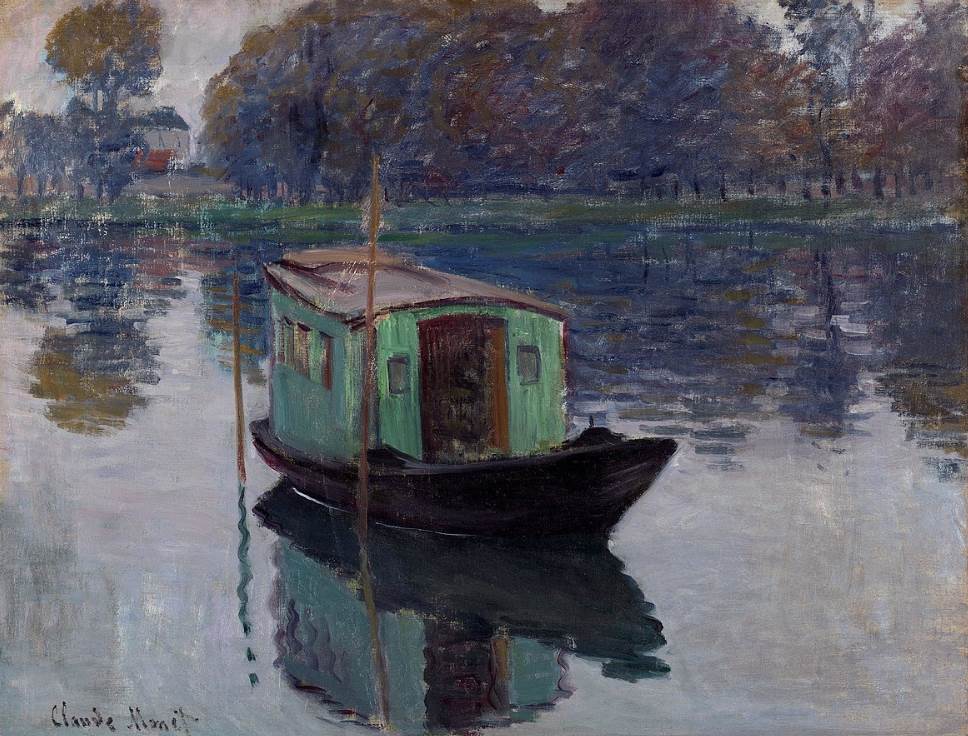 Monet's Studio Boat by Claude Monet