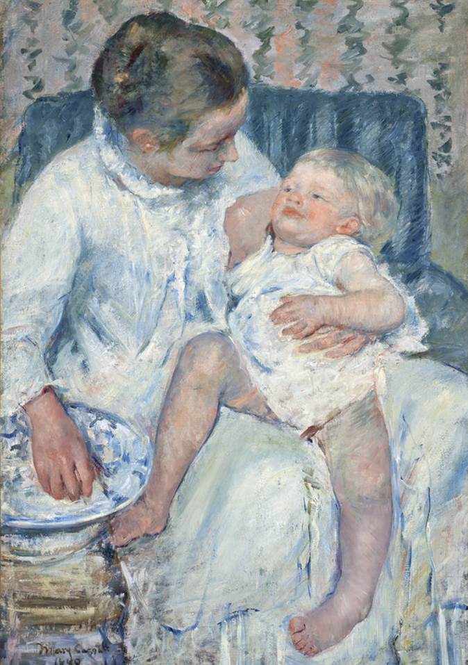 Mother About to Wash Her Sleepy Child by Mary Cassatt