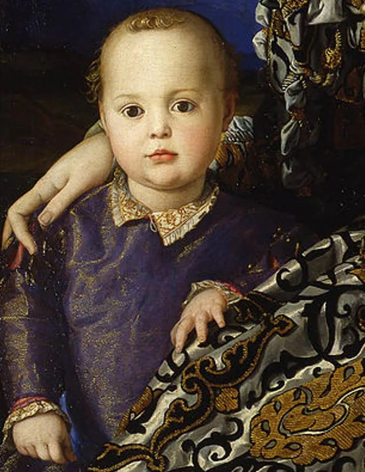 Portrait of Eleonor of Toledo detail of son