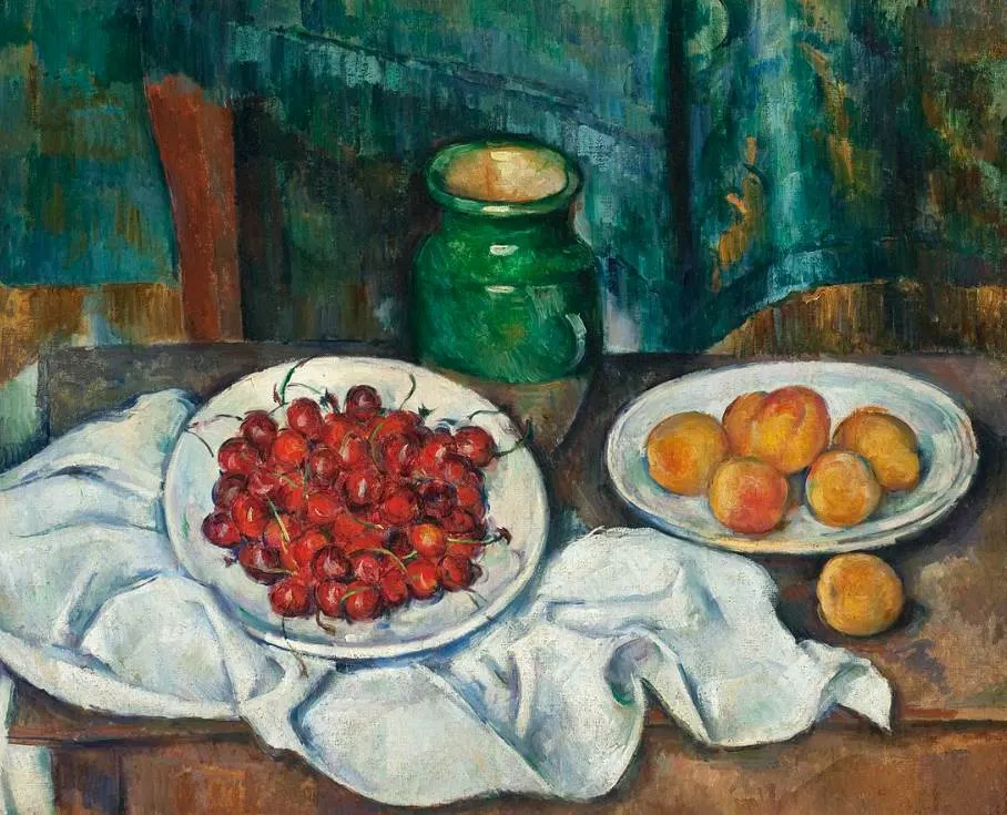 Still Life with Cherries and Peaches by Paul Cézanne