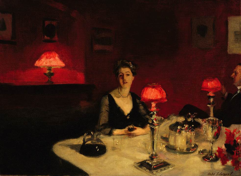 A Dinner Table at Night by John Singer Sargent