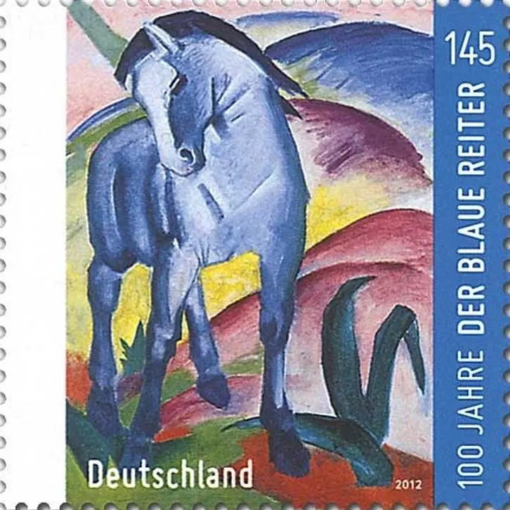 Blue Horse I on a German Stamp in 2012