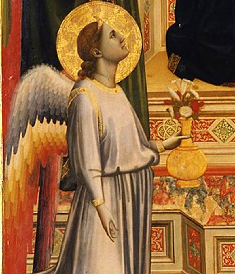 Madonna Enthroned detail of angel