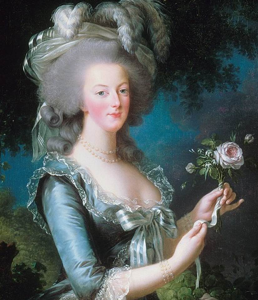 Marie antoinette with a Rose silk dress