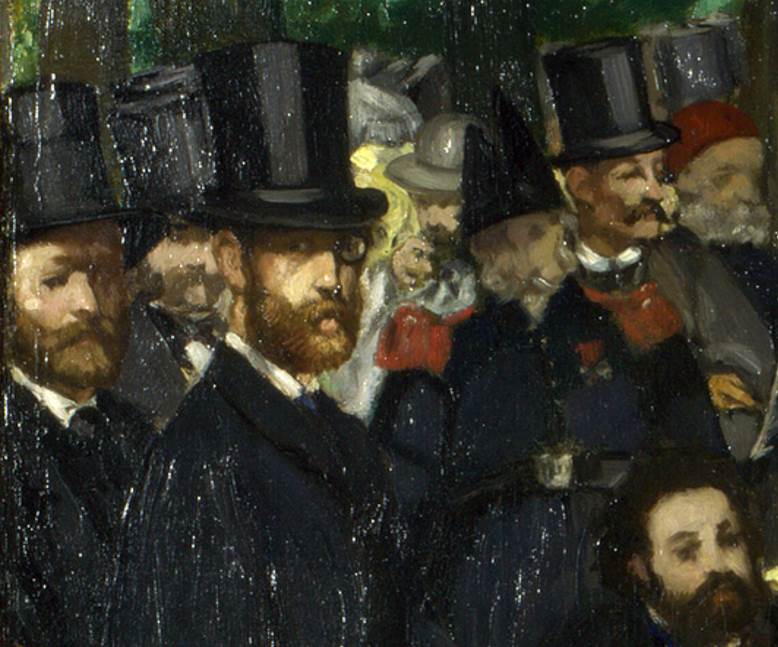 Music in the Tuileries Manet self-portrait