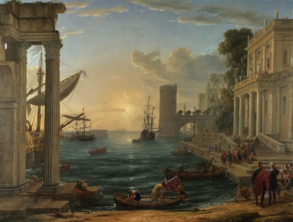 Seaport with the Embarkation of the Queen of Sheba by CLaude Lorrain