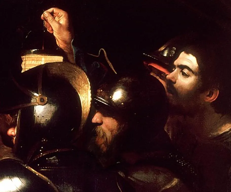 The Taking of Christ Caravaggio self-portrait