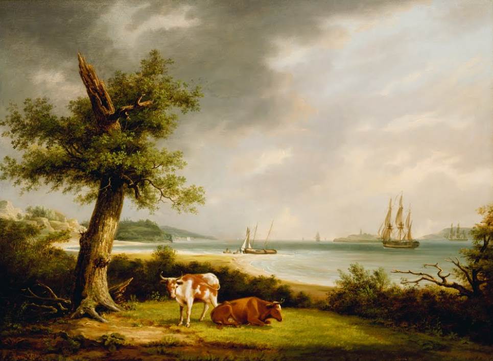 de Young Museum artworks The Narrows, New York Bay by Thomas Birch