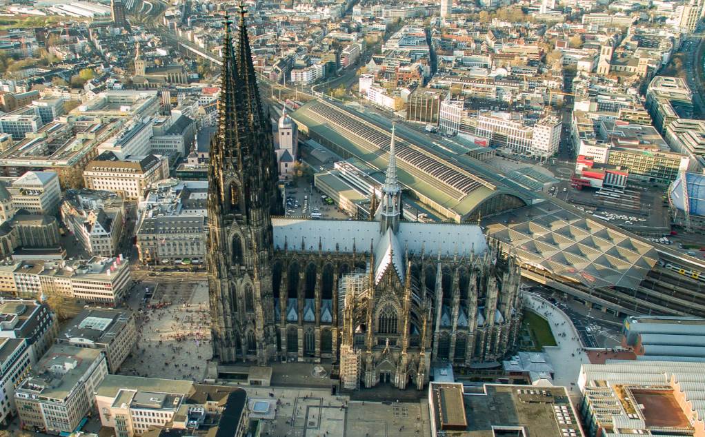 Cologne Cathedral aerial view