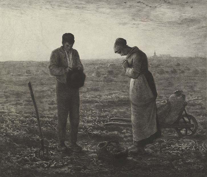 Etching of the Angelus by Millet