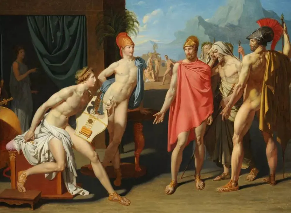 Famous Jean-Auguste-Dominique Ingres Paintings The Ambassadors of Agamemnon in the tent of Achilles