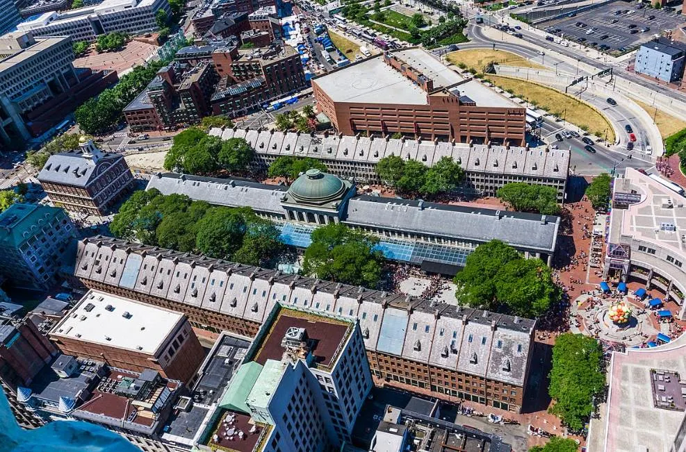 Faneuil Hall Marketplace aerial view