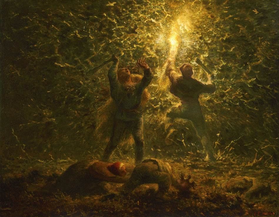 Hunting Birds at Night by Jean-François Millet