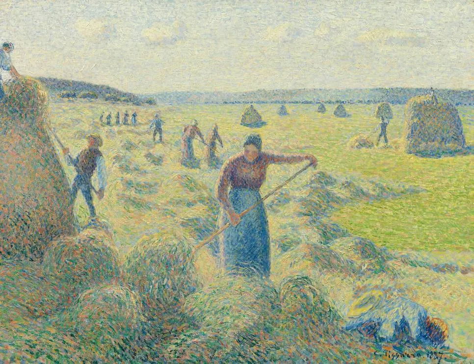 La Récolte des Foins, Éragny by Camille Pissarro