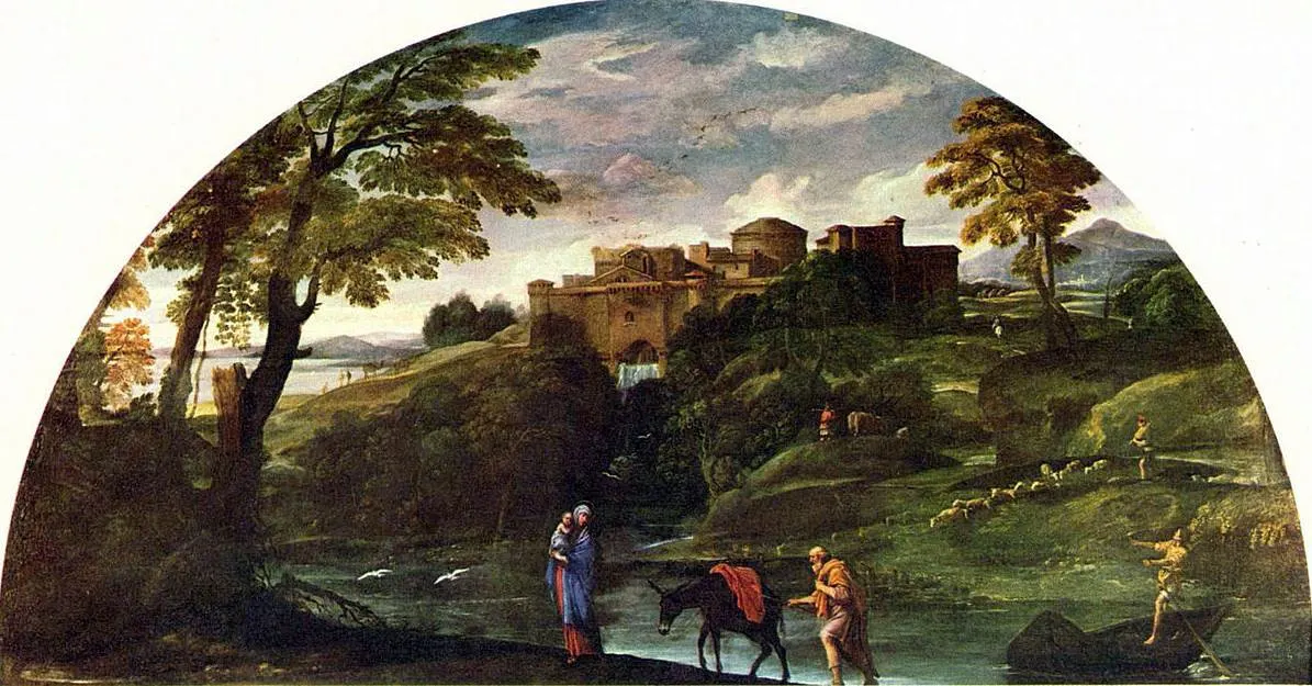 Landscape with the Flight into Egypt by Annibale Carracci
