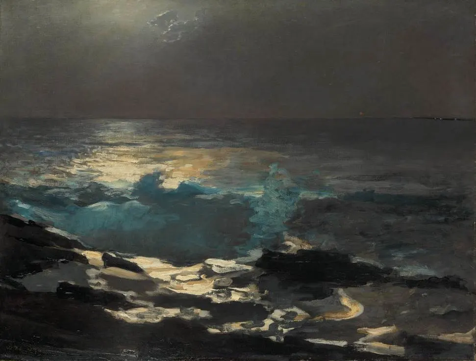 Moonlight, Wood Island Light by Winslow Homer