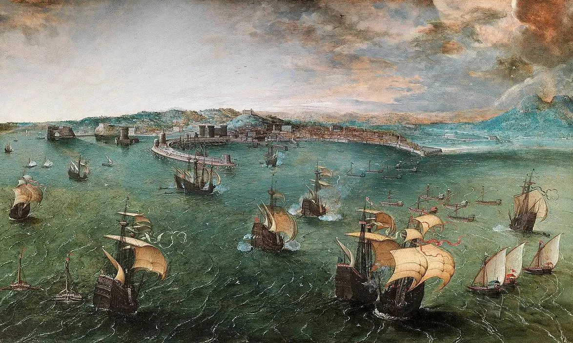 Naval Battle in the Gulf of Naples by Pieter Bruegel the Elder
