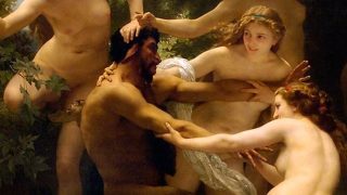 Nymphs and Satyr Bougereau analysis