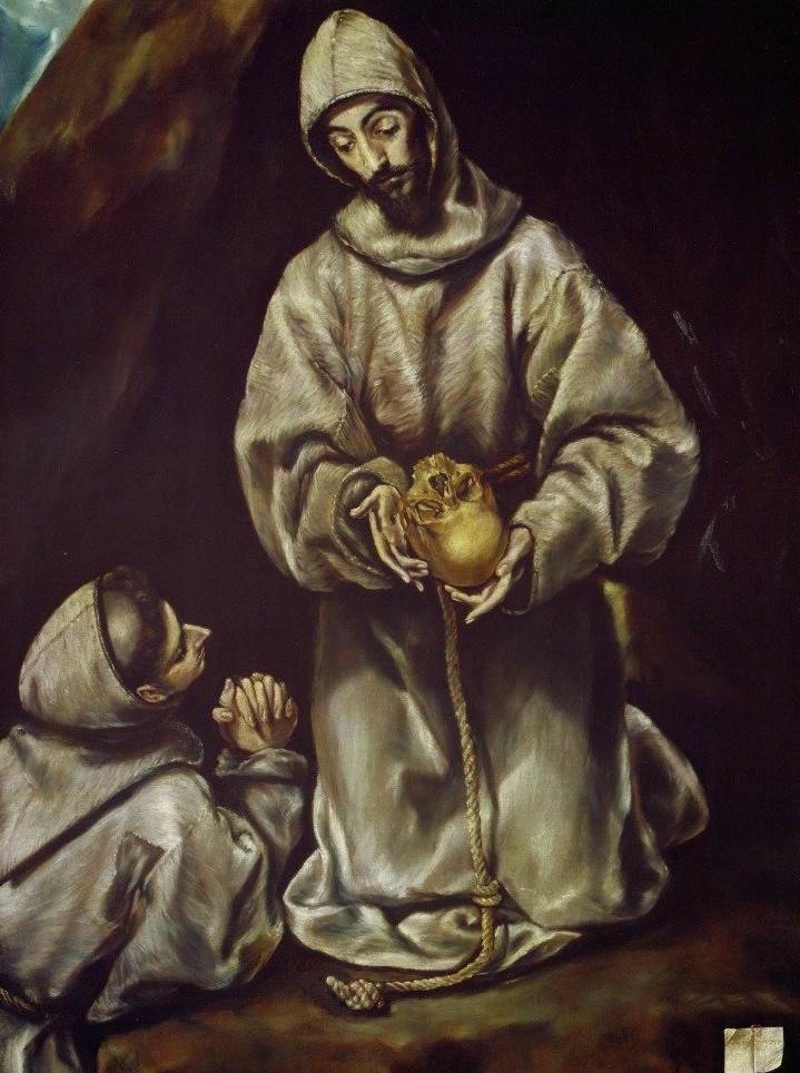 Saint Francis and Brother Leo Meditating on Death by El Greco