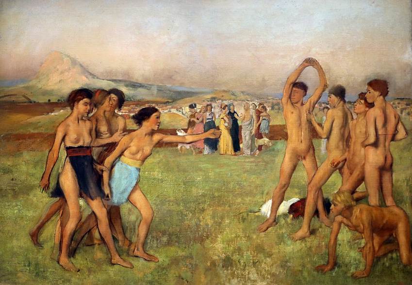 Young Spartans Exercising by Edgar Degas