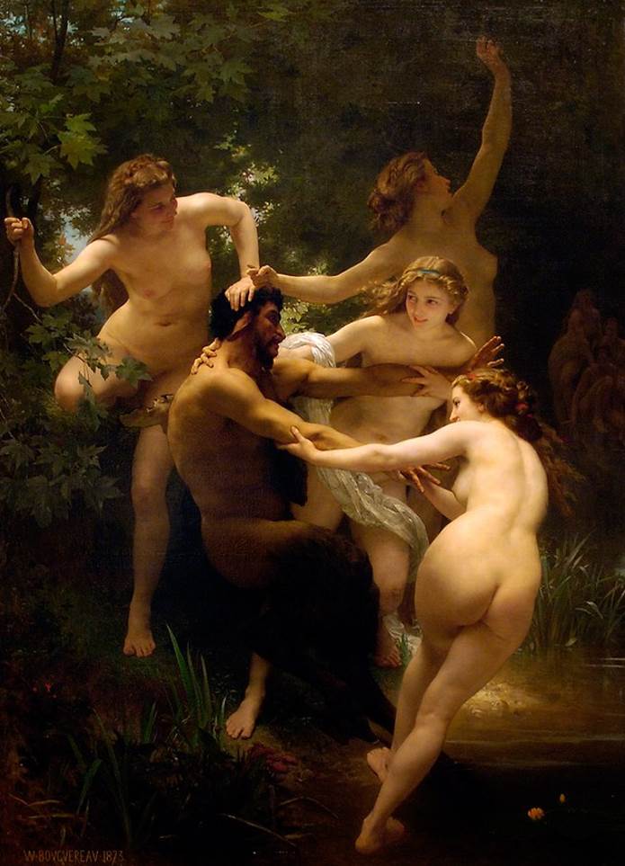 nymphs and satyr Bougereau