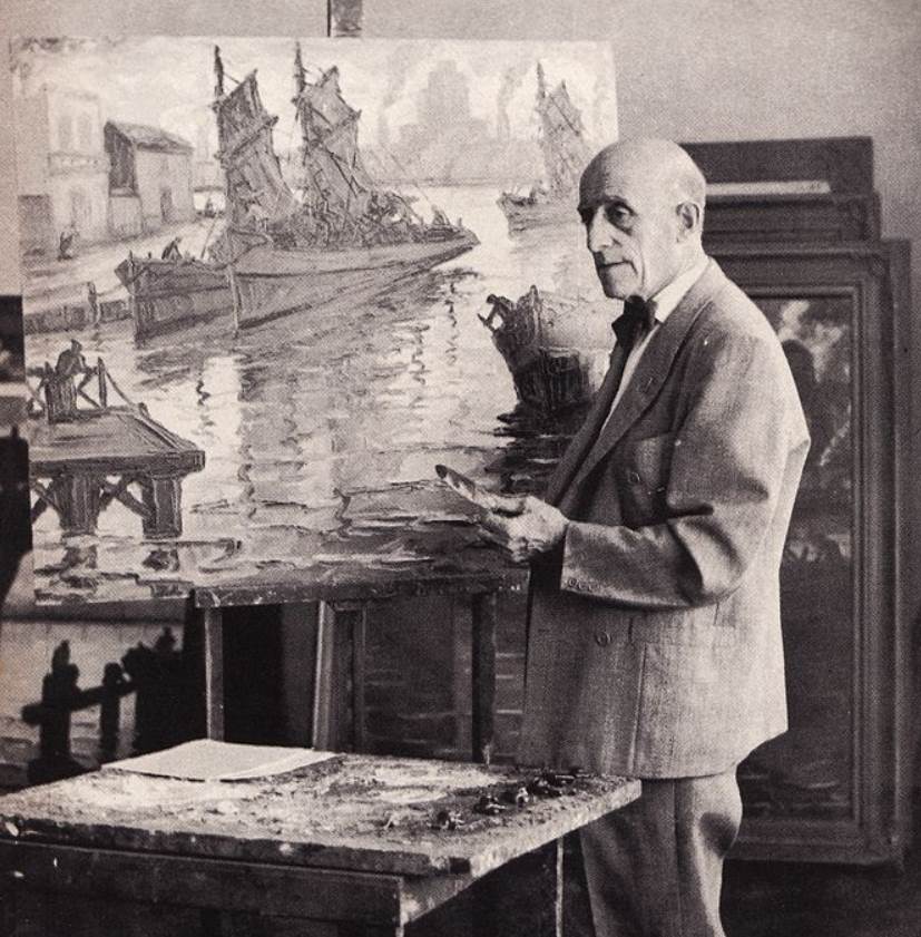 Benito Quinquela Martín in his studio in 1964