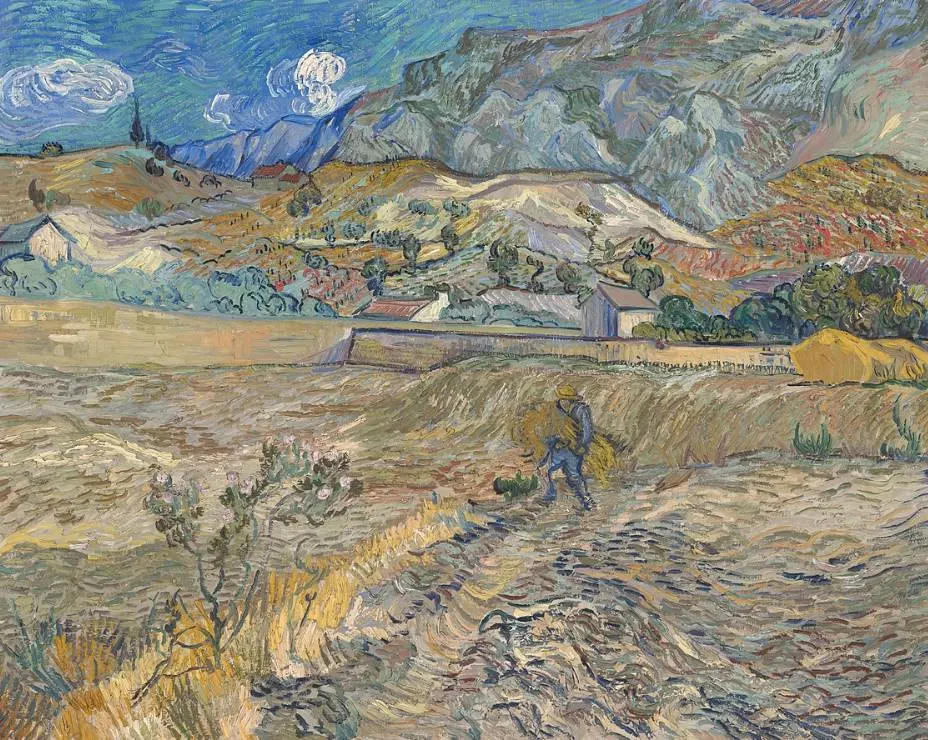 Enclosed Field with Peasant by Vincent van Gogh