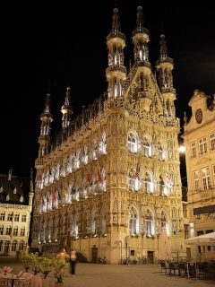 Leuven Town Hall at night
