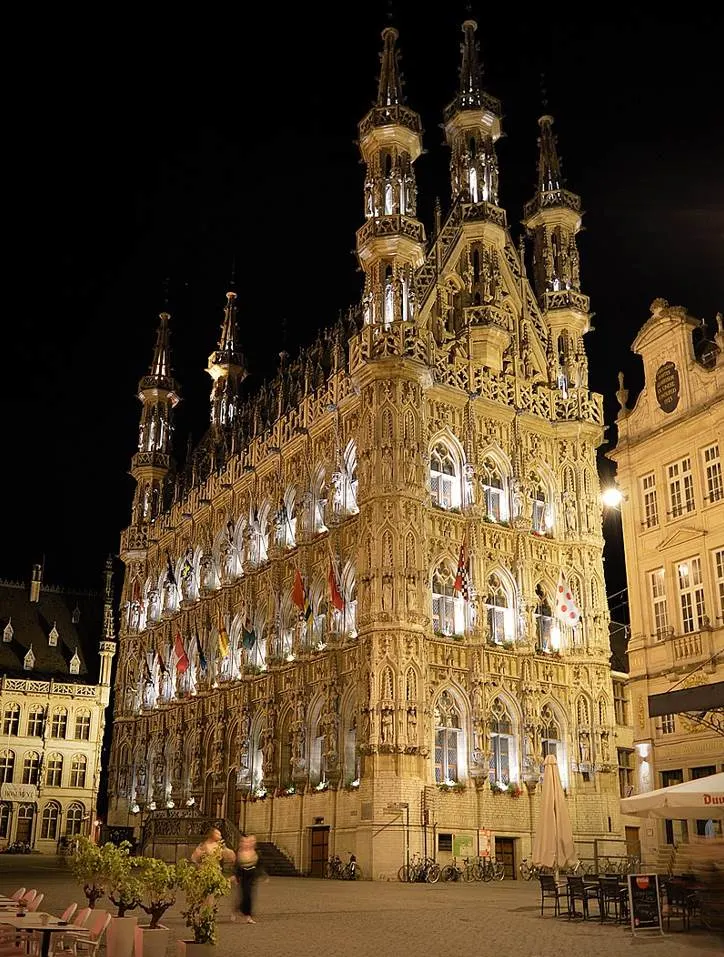 Leuven Town Hall at night