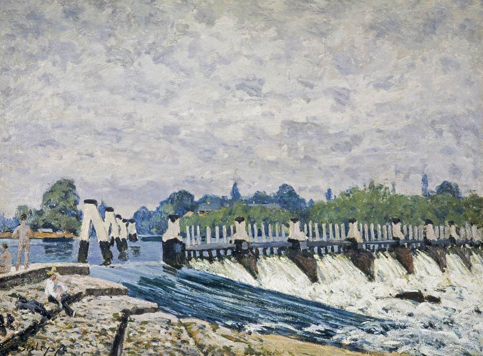 Molesey Weir Hampton Court by Alfred Sisley paintings