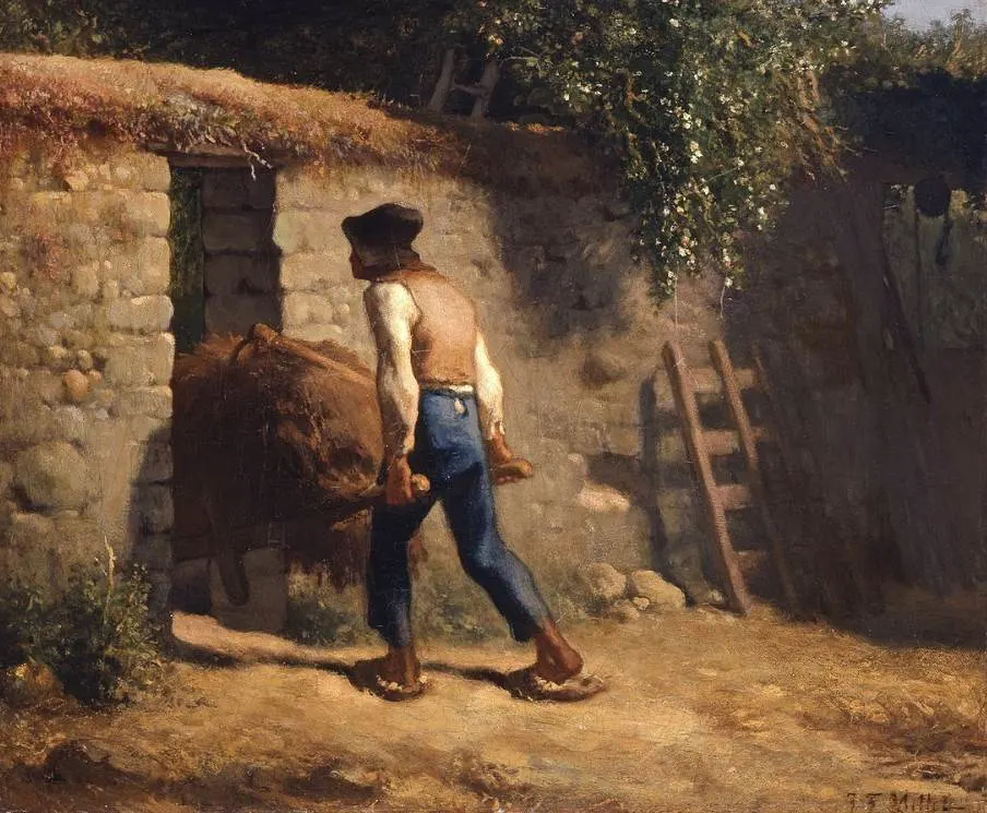 Peasant with a Wheelbarrow by Jean-François Millet