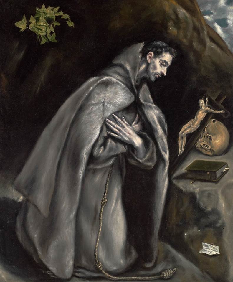 Saint Francis Kneeling in Meditation by El Greco Meadows Museum Paintings