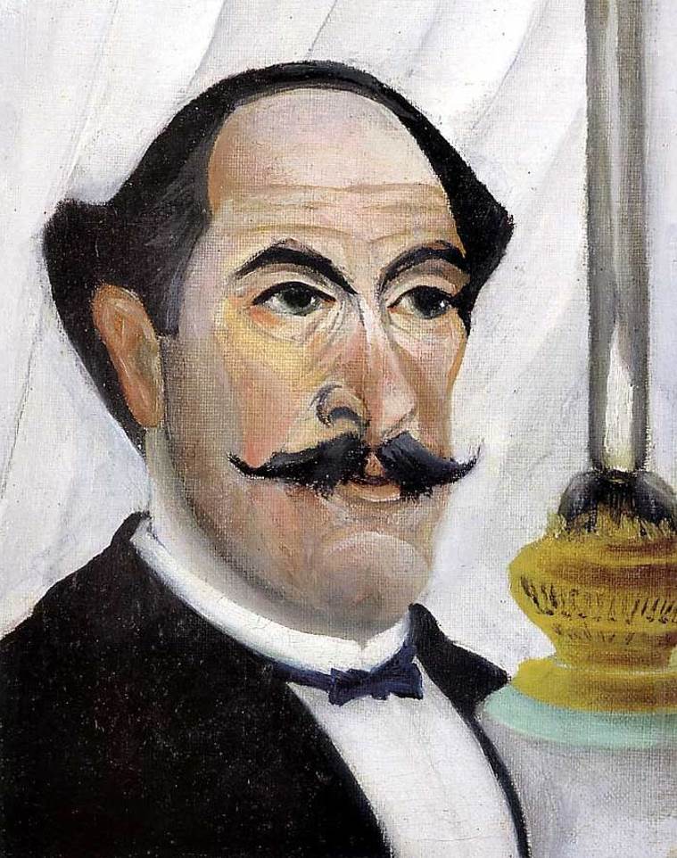 Self Portrait of the Artist wiht a Lamp by Henri Rousseau