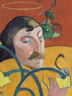 Self Portrait with Halo and Snake by Paul Gauguin