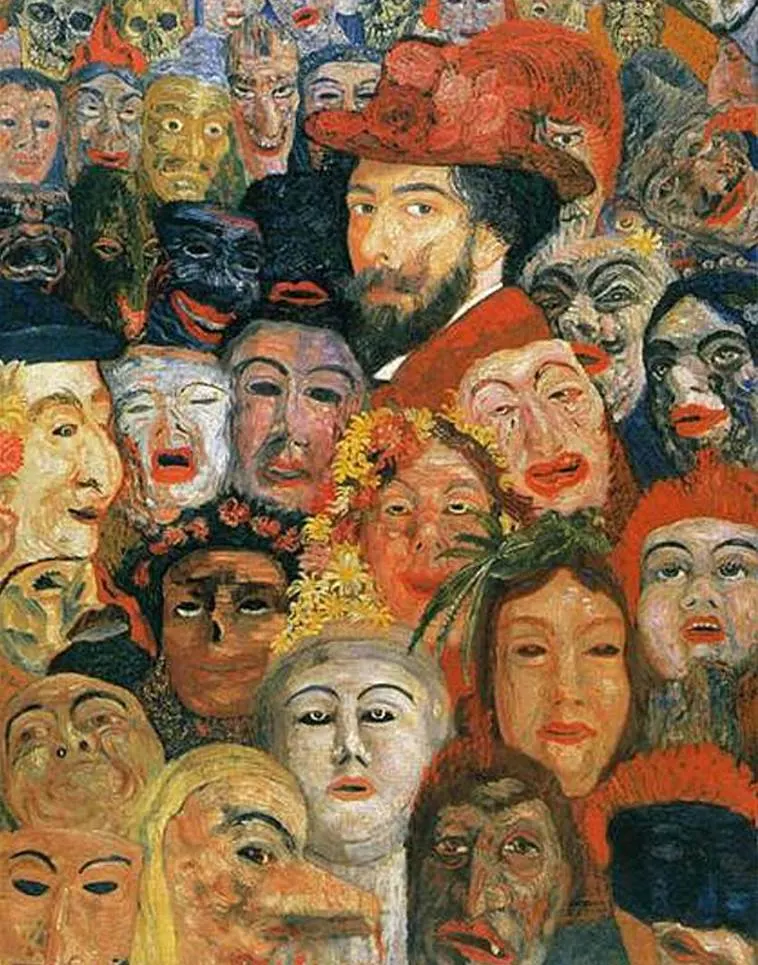 Self-Portrait with Masks by James Ensor