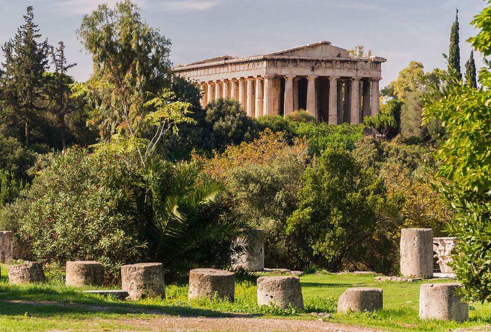 Temple of Hephaestus seen from ancient agora Athens