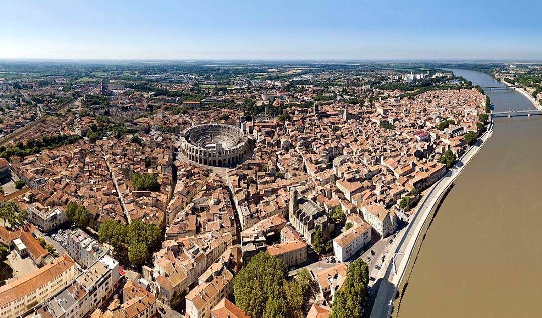 Aerial view of Arles