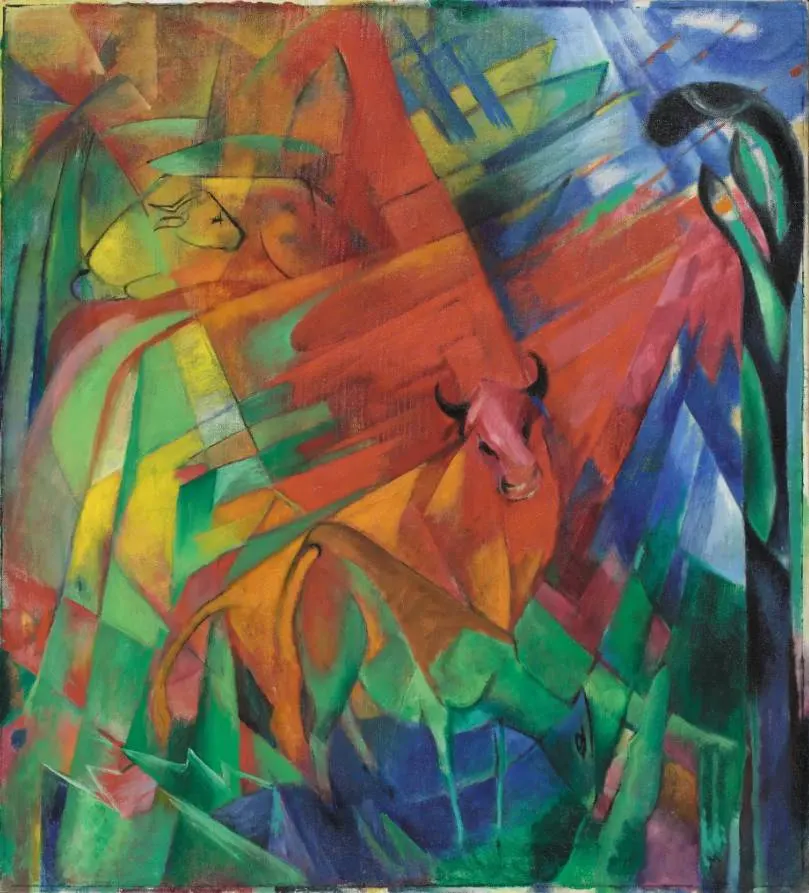 Animals in a Landscape by Franz Marc