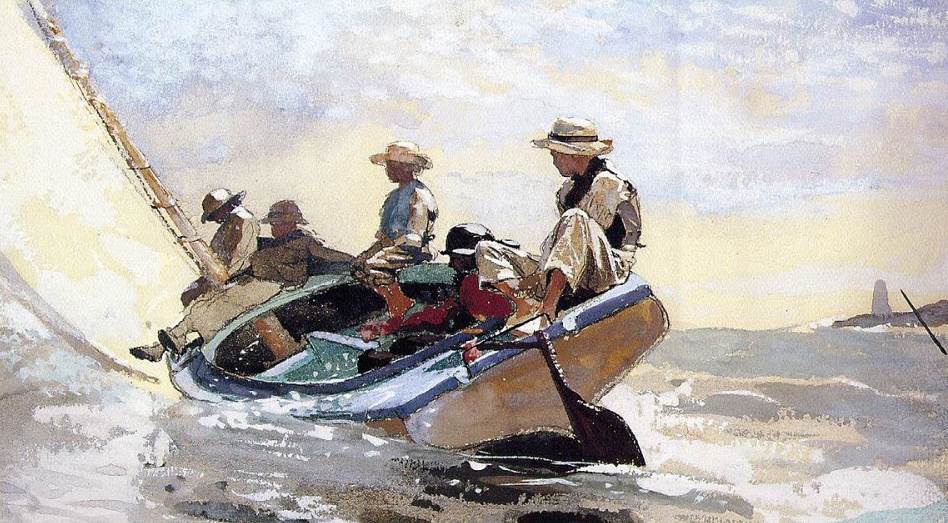 Sailing the Catboat by WInslow Homer 1873