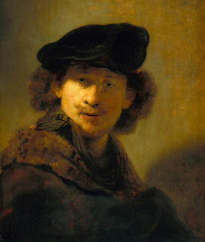 Self portrait with a velvet beret by Rembrandt van Rijn