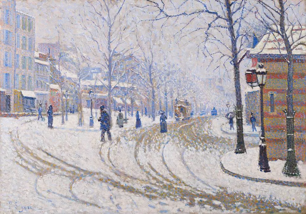 Snow Boulevard de Clichy Paris by Paul Signac