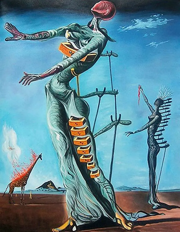 The Burning Giraffe by Salvador Dali