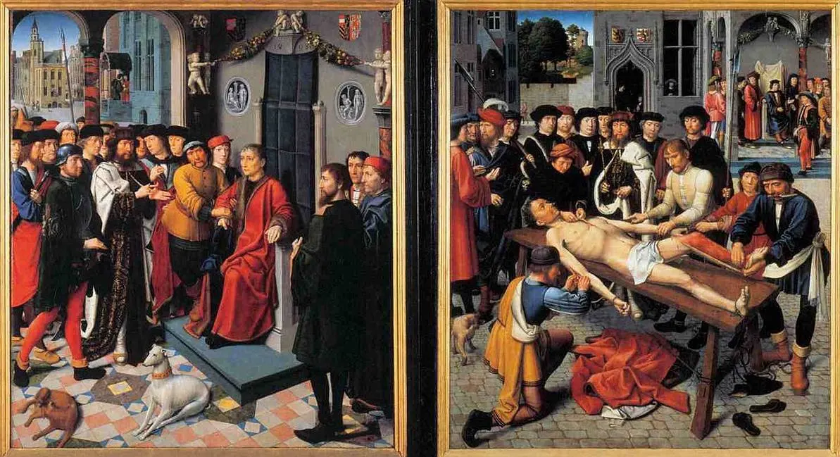 Groeningemuseum paintings The Judgement of Cambyses by Gerard David